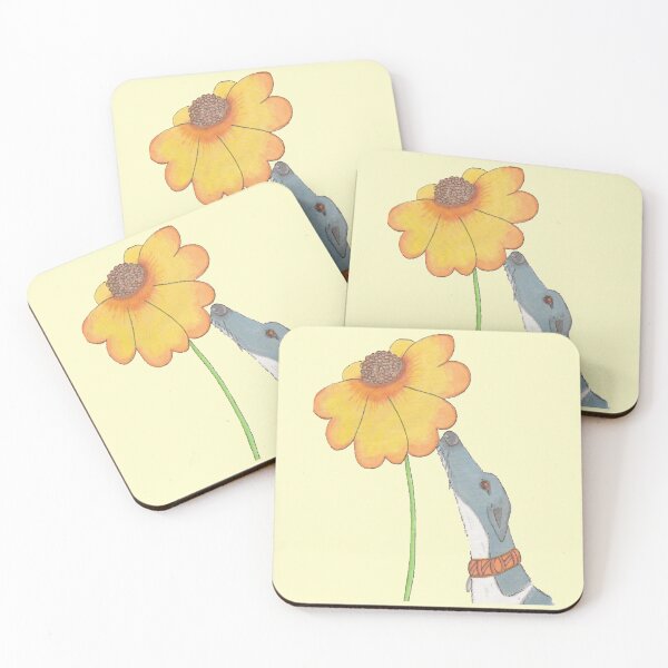 Item preview, Just Sniffing Sunshine - Greyhound with a Flower designed and sold by JaneWrenArt.