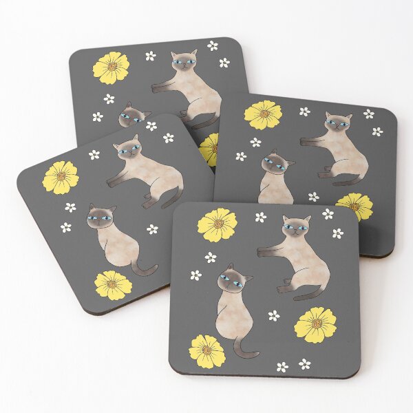 Item preview, Siamese Cats Floral Storm designed and sold by KittyCatsJoy.