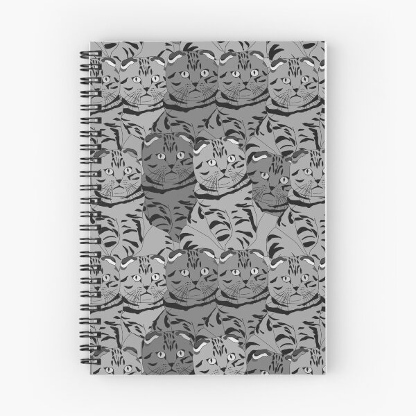 Item preview, Funny Cat Pattern Grey Monochrome designed and sold by everything4eva.