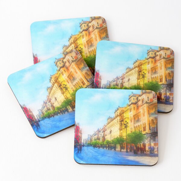 Item preview, Seville, Avenida Constitucion - Watercolor designed and sold by AM FineArtPrints.