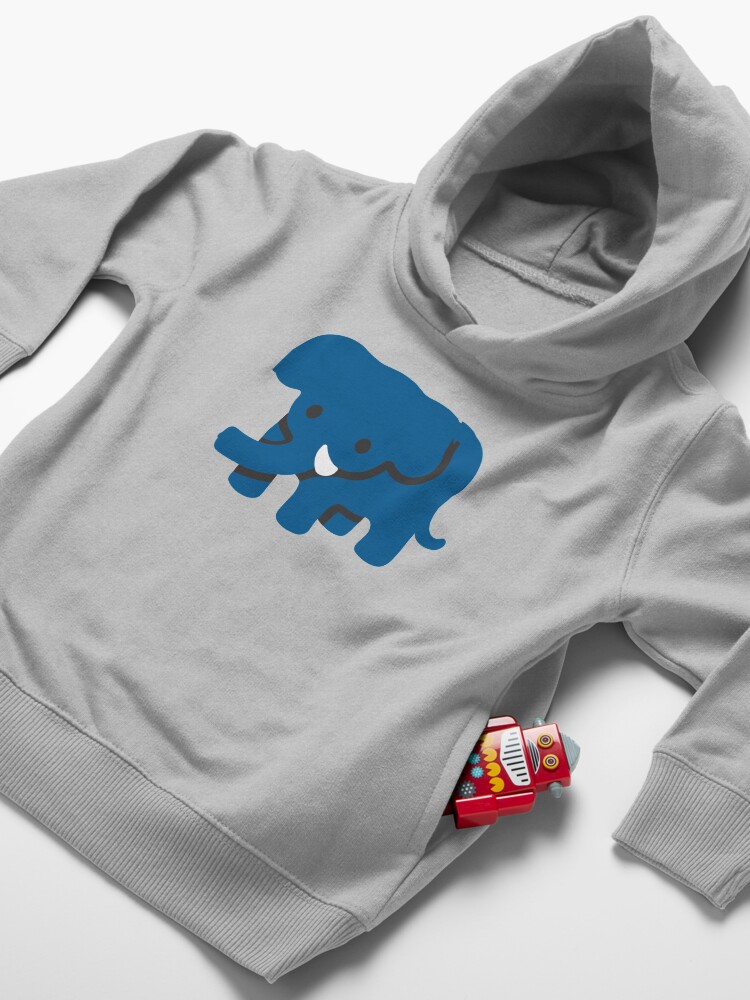 Alternate view of Blue Elephant Cute animal Emoji Costume Gift Toddler Pullover Hoodie