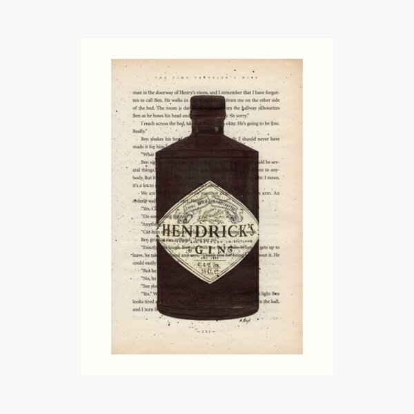 Pink Hendricks Gin Art Kitchen Dining Room Print Living Room Print Bar Decor