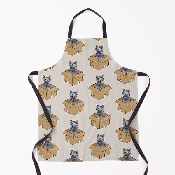Item preview, Grey Cat in Cardboard Box designed and sold by KittyCatsJoy.