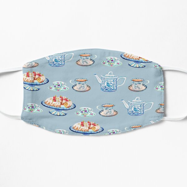 Jane Austen Tea and cake lovers in blue Flat Mask