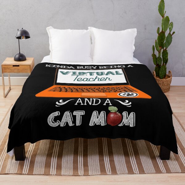 Item preview, Kinda Busy Being A Virtual Teacher And A Cat Mom designed and sold by Dressed For Duty.