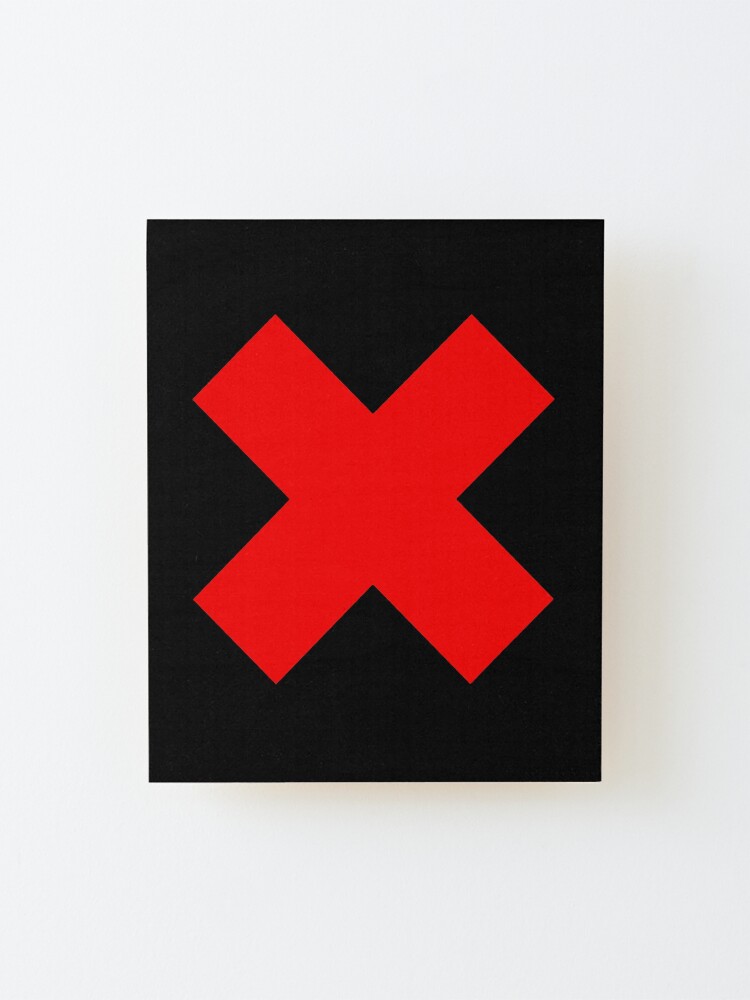red cross on black red x wrong x marks the spot mark