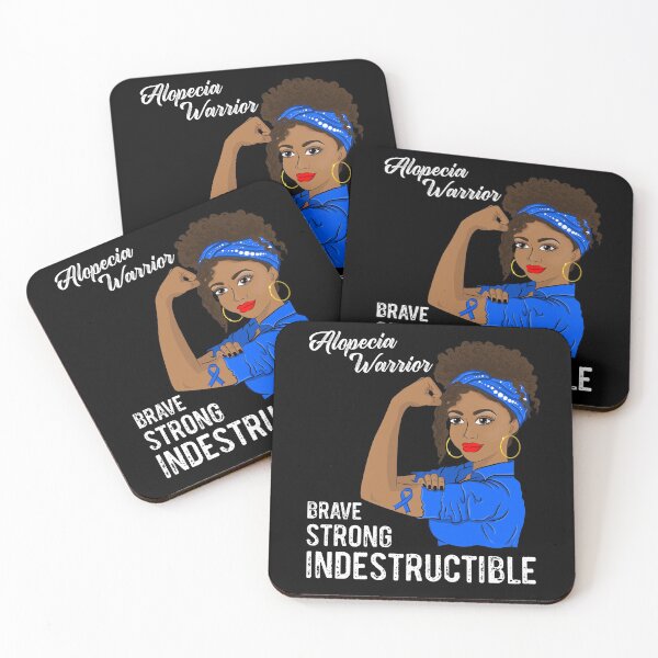 Item preview, Alopecia Warrior Indestructible Awareness Black Girl designed and sold by ZNOVANNA.