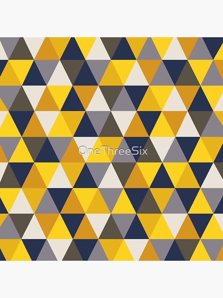 Triangles Cotton BLUE GREY YELLOW