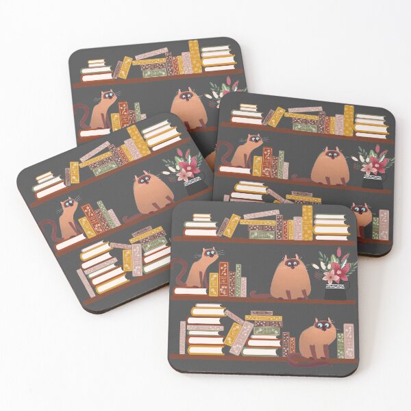Item preview, Library Cats on Bookshelves designed and sold by space-kitten.