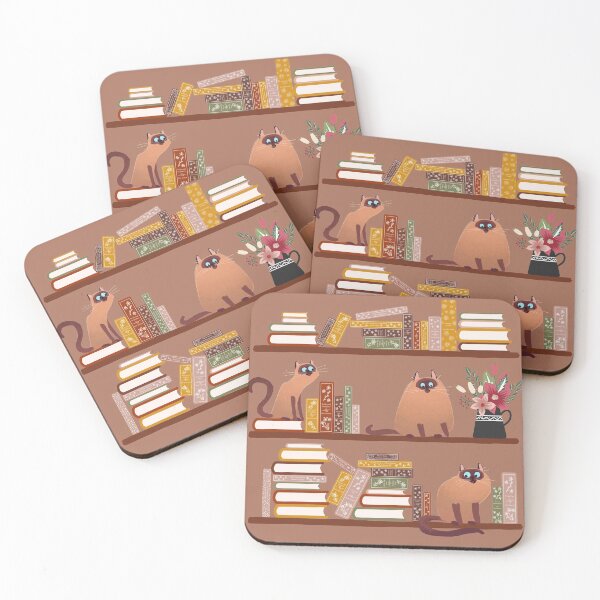Item preview, Library Cats on Bookshelves designed and sold by space-kitten.