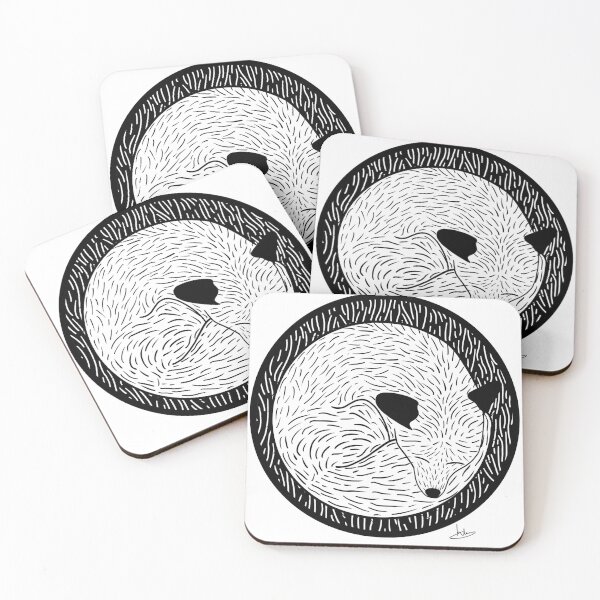 Item preview, Snoozy Fox B&W designed and sold by htimagery.