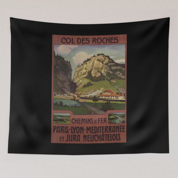 Item preview, Col des Roches retro poster designed and sold by CorasPosters.