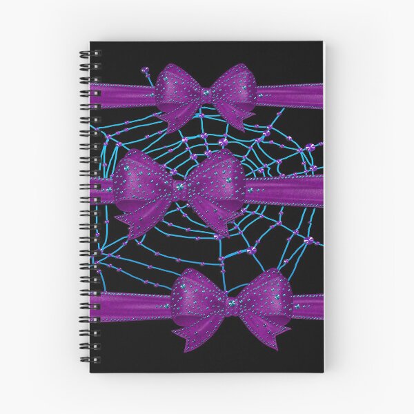 Item preview, Gothic Style Halloween Bow Purple Light Blue Spider Web - Pastelgoth designed and sold by GlamourChick.