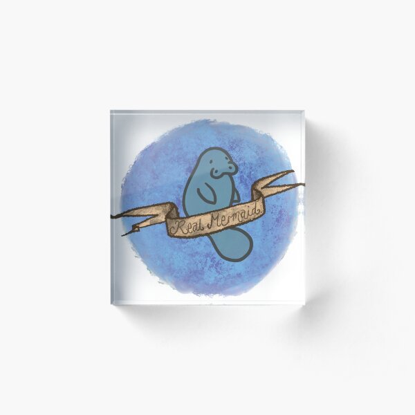 Real Mermaid Manatee Acrylic Block