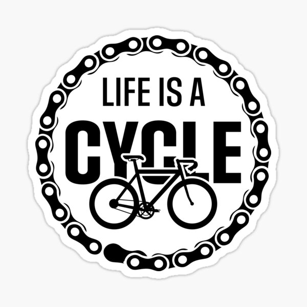 "Bike Buddy Life is a Cycle" Sticker for Sale by RaRaDesign Redbubble