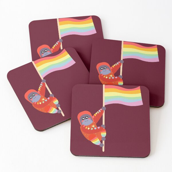 Item preview, Rainbow LGBTQIA pride  Cute Sparkly Rainbow Orangutan  designed and sold by twicetrader.