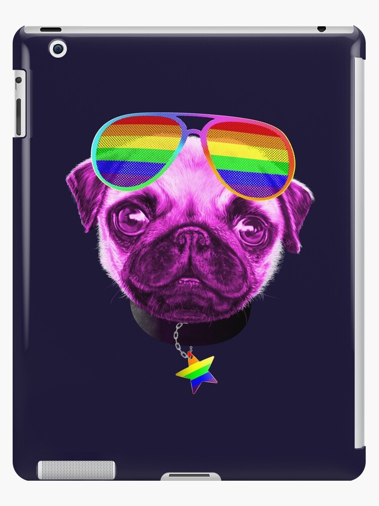 Gay Pride Pug LGBT Dog Sunglasses  iPad Case & Skin for Sale by