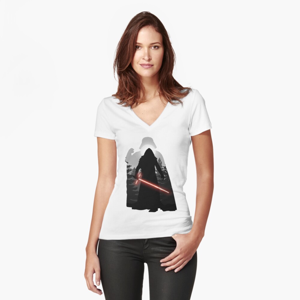 Vista previa del artículo con la obra «Camiseta entallada de cuello en V», diseñado y vendido por Digital-Dweller.