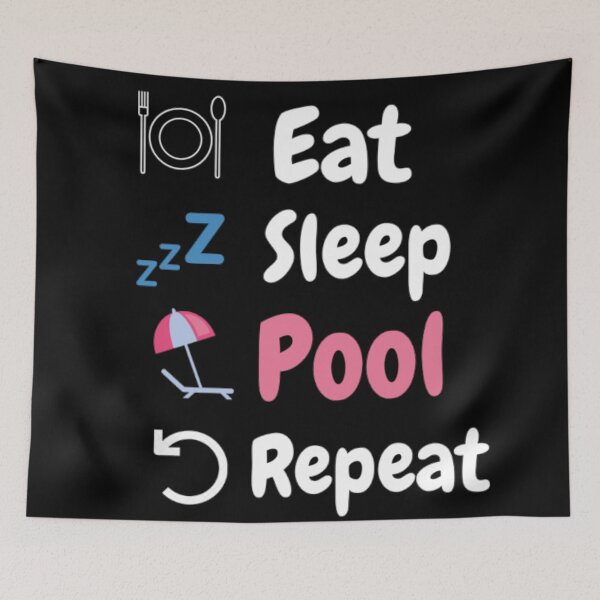 Item preview, Eat sleep pool repeat funny  designed and sold by Boss  Bubble.