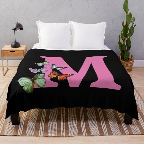 Item preview, Letter pink M with colorful butterflies designed and sold by ColorsHappiness.