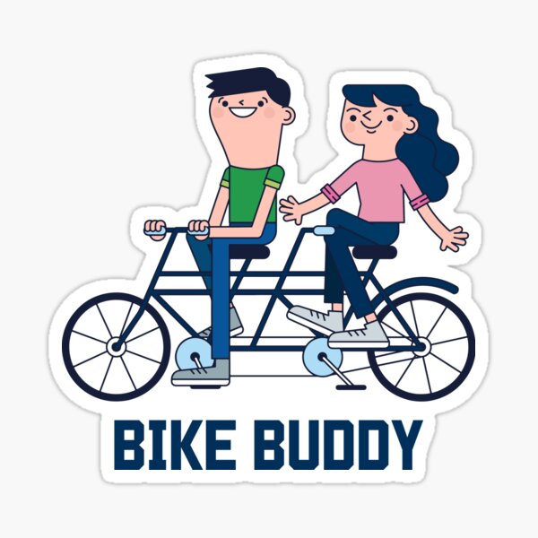 "Bike Buddy!" Sticker for Sale by RaRaDesign Redbubble
