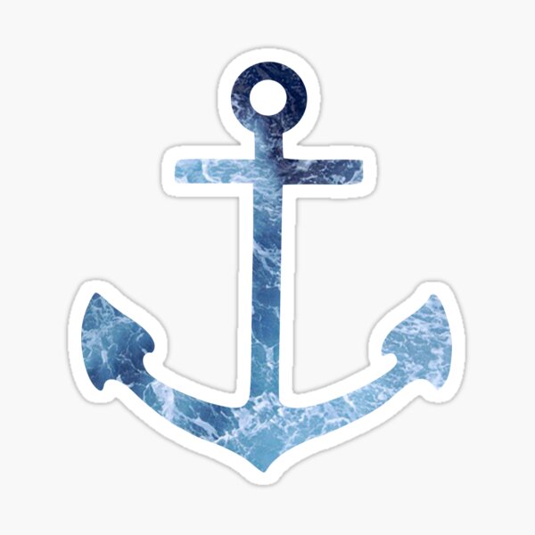 Crashing Waves Anchor Sticker