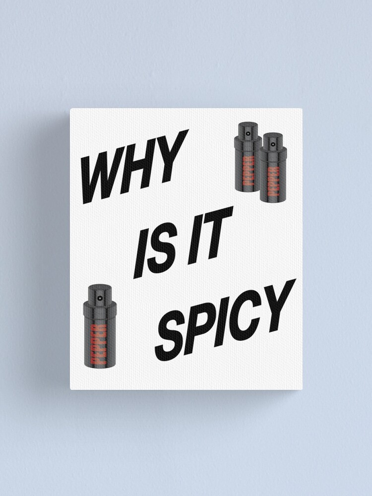 why-is-it-spicy-trend-meme-canvas-print-by-nuz2-redbubble