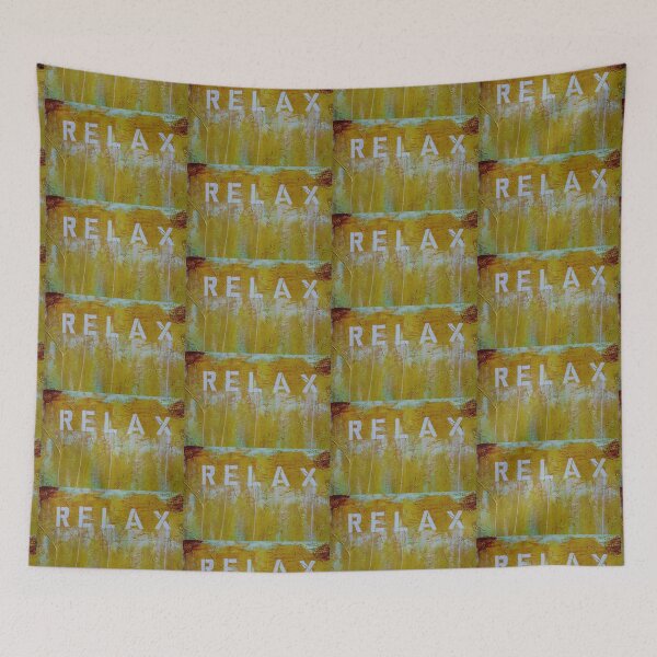 Item preview, Relax Stencil in White on Yellow designed and sold by ibwr1.