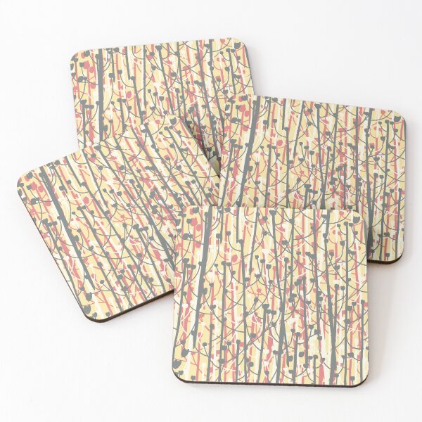 Item preview, Modern Floral Stems- Cream and Grey designed and sold by Claire Wall Designs.