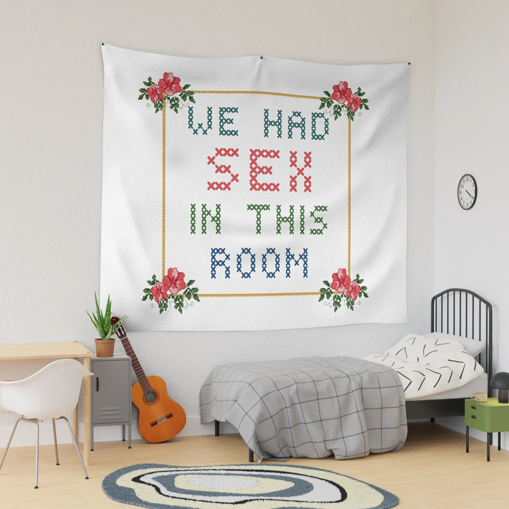 WE HAD SEX IN THIS ROOM FUNNY NEEDLEPOINT