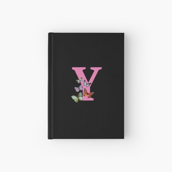 Letter pink Y with colorful butterflies Hardcover Journal