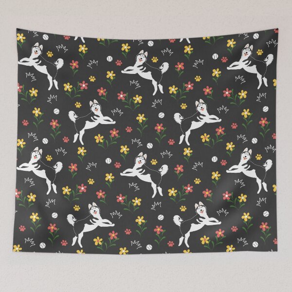 Item preview, Siberian Husky Playing with Balls - Black designed and sold by Lulupainting.