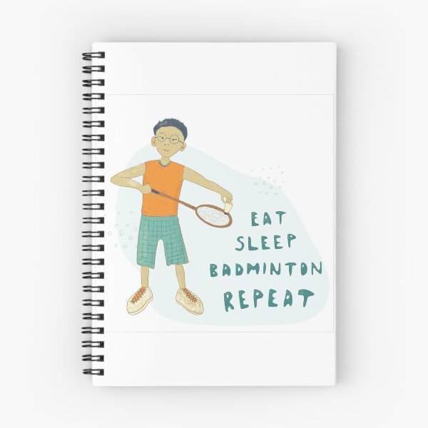 Item preview, Eat sleep badminton repeat cartoon design designed and sold by Sovik Goswami.