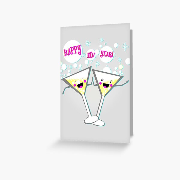 Item preview, Happy New Year Kawaii Champagne Flutes designed and sold by Jamiecreates1.
