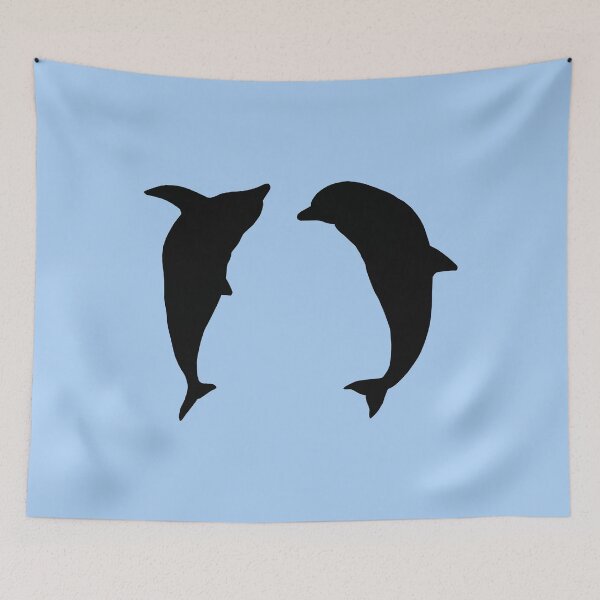 Item preview, Two jumping dolphins silhouette designed and sold by MIRO3D.