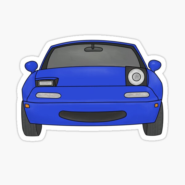 "Miata MX5 blue wink" Sticker by Milanicole Redbubble