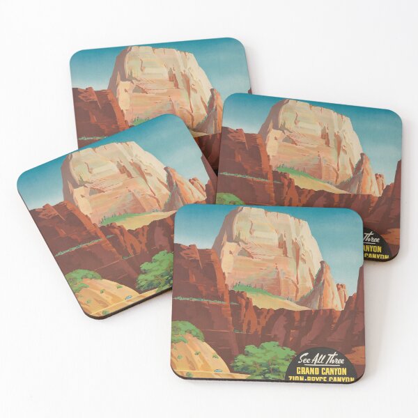Item preview, Zion National Park retro poster designed and sold by CorasPosters.