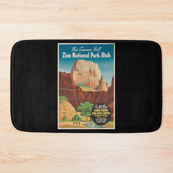 Item preview, Zion National Park retro poster designed and sold by CorasPosters.