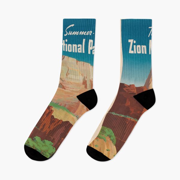 Item preview, Zion National Park retro poster designed and sold by CorasPosters.