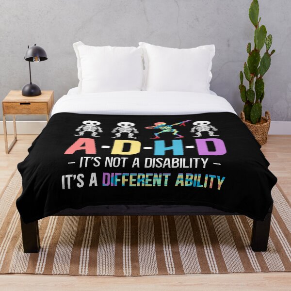 Item preview, ADHD It's Not Disability It's A Different Ability Skeleton Dab Funny designed and sold by Dolphin Graphic.