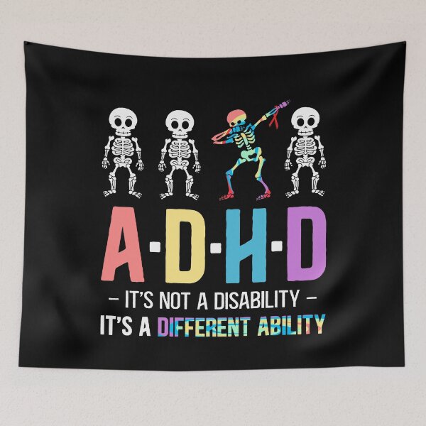 Item preview, ADHD It's Not Disability It's A Different Ability Skeleton Dab Funny designed and sold by Dolphin Graphic.