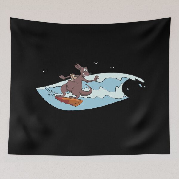 Item preview, Kangaroo surfer with child on wave designed and sold by Monkey Ful.
