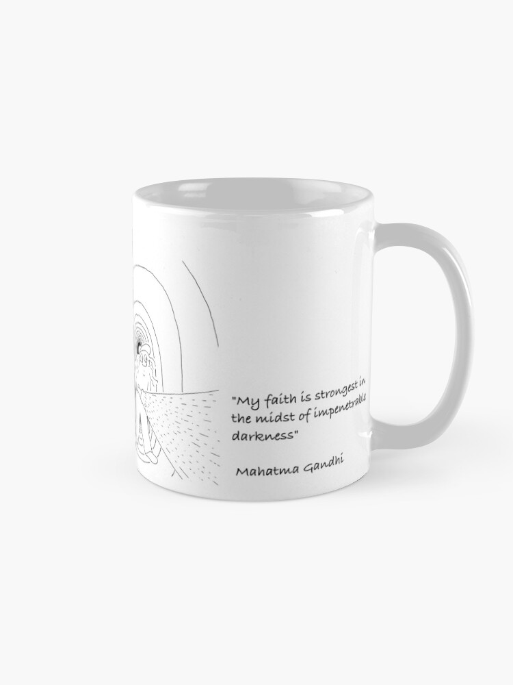Thumbnail 5 of 6, Coffee Mug, Gandhi Quote "My faith is strongest" designed and sold by cartoonsbyroth.
