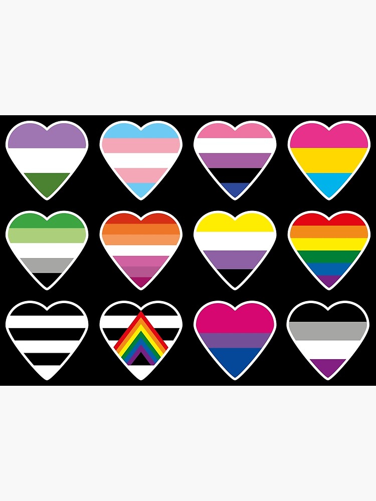 Pride Flags Hearts White Outline Poster For Sale By Arcadio Redbubble 6852