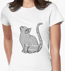 Camiseta entallada libros y gatos y libros y gatos