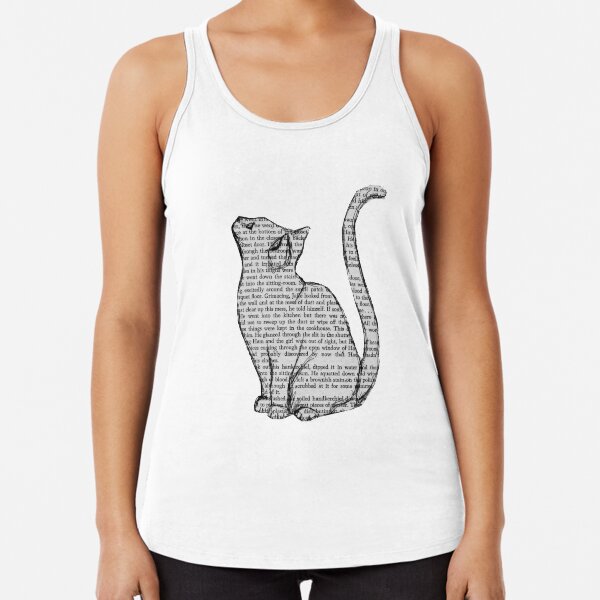 books and cats and books and cats Racerback Tank Top