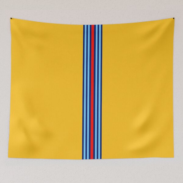 Artikelvorschau, Yellow Martini Racing Stripes Poster – Classic Livery Art entworfen und verkauft von Road To Track.