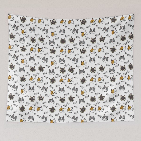 Item preview, Cats & Fish Bones, Cute Cats designed and sold by Customlyyoursco.