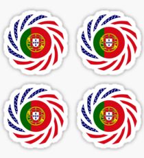 Portuguese American Multinational Patriot Flag Series Sticker