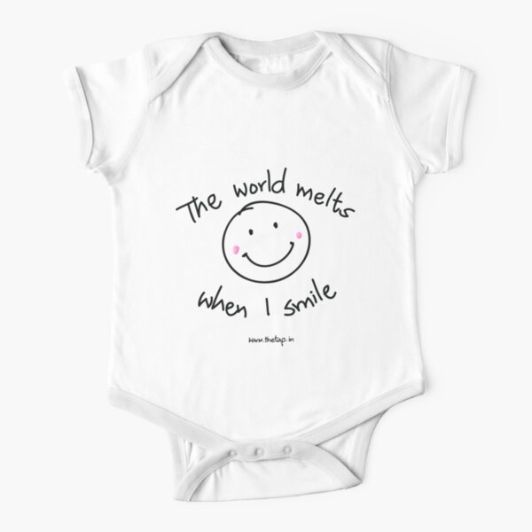 For Baby - The World Melts When I Smile Short Sleeve Baby One-Piece